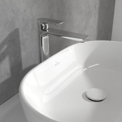 Villeroy & Boch TVW10410511061 - Miscelatore per lavabo + piletta O.NOVO 29,5 cm cromo lucido