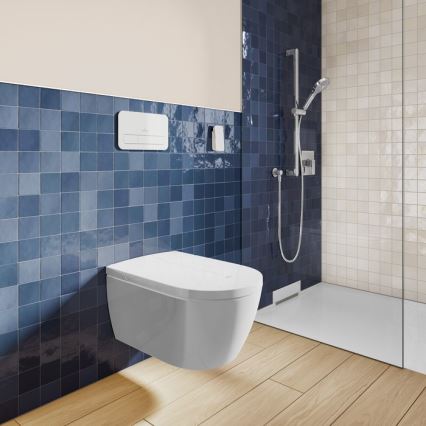 Villeroy & Boch V0E100R1 - Bidet sospeso VICLEAN con sedile SoftClose, in ceramica, bianco + telecomando