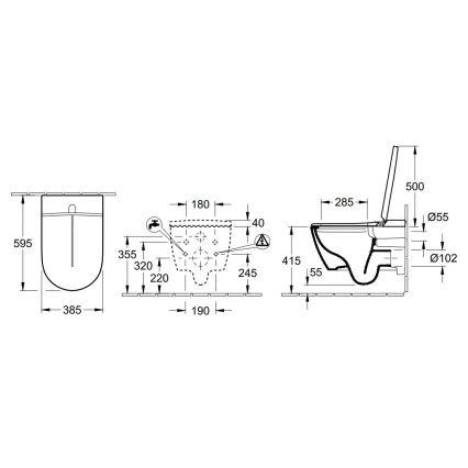 Villeroy & Boch V0E100R1 - Bidet sospeso VICLEAN con sedile SoftClose, in ceramica, bianco + telecomando
