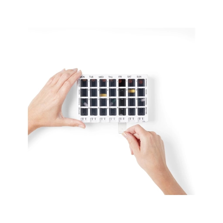 Vitility - Dispenser settimanale per farmaci bianco/nero