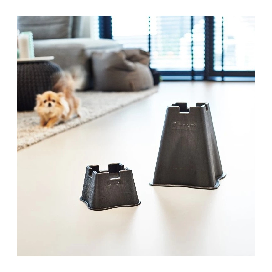 Vitility - Set da 4 rialzi per letto, altezza 7 cm, nero