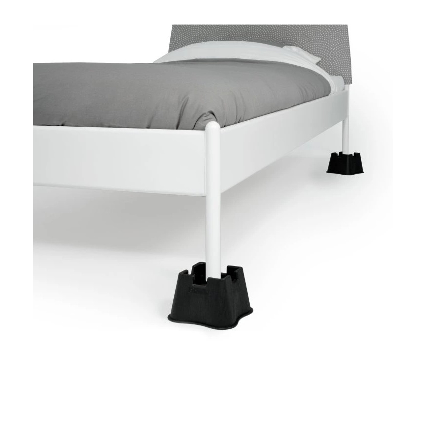Vitility - Set da 4 rialzi per letto, altezza 7 cm, nero