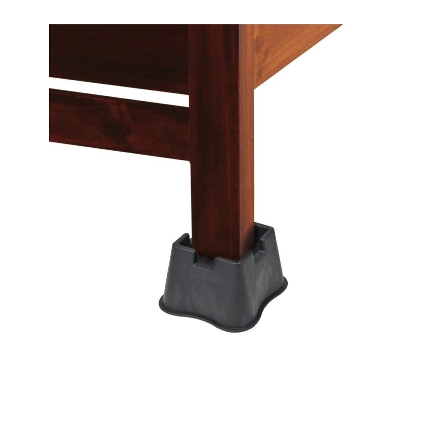 Vitility - Set da 4 rialzi per letto, altezza 7 cm, nero