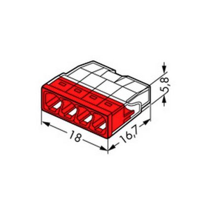 WAGO 2273-204 - Morsetto scatola di derivazione COMPACT 4x2,5 450V rosso