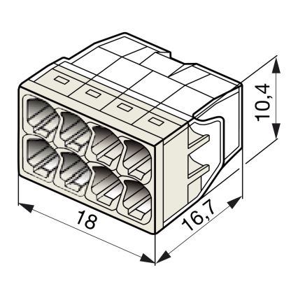 WAGO 2273-208 - Morsetto scatola di derivazione COMPACT 8x2,5 450V bianco