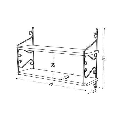 Wall shelf SERAMONI 51x72 cm bianco