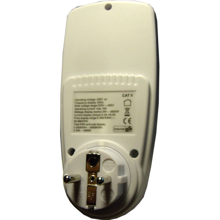Wattmetro e contatore di energia elettrica 3600W/230V