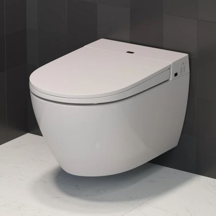 WC sospeso con bidet integrato TISVILDELEJE 1600W/230V + sedile WC SoftClose + pulsante di scarico SIGMA + modulo da incasso + guarnizione isolante + telecomando