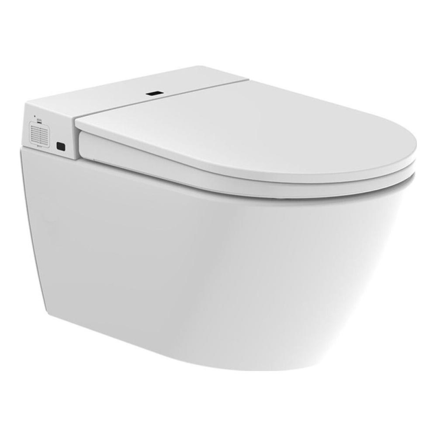 WC sospeso con bidet integrato TISVILDELEJE 1600W/230V + sedile WC SoftClose + pulsante di scarico SIGMA + modulo da incasso + guarnizione isolante + telecomando