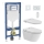 WC sospeso con bidet integrato TISVILDELEJE 1600W/230V + sedile WC SoftClose + pulsante di scarico SIGMA + modulo da incasso + guarnizione isolante + telecomando