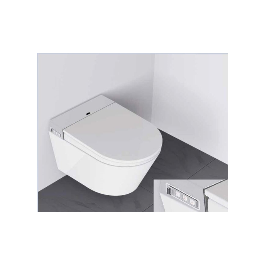 WC sospeso con bidet TISVILDELEJE 1600W/230V bianco + telecomando