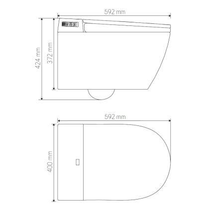WC sospeso con bidet TISVILDELEJE 1600W/230V bianco + telecomando