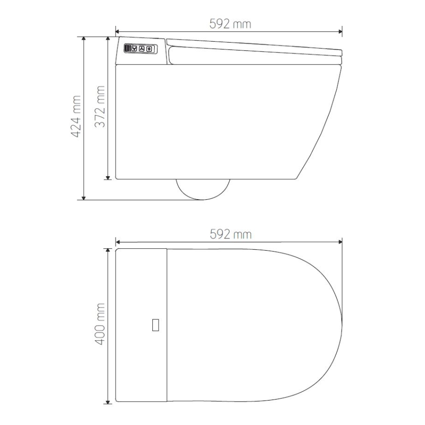 WC sospeso con bidet TISVILDELEJE 1600W/230V bianco + telecomando