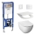 WC sospeso MIO Rimless + sedile WC SoftClose MIO + pulsante di scarico DUAL + modulo da incasso + guarnizione isolante