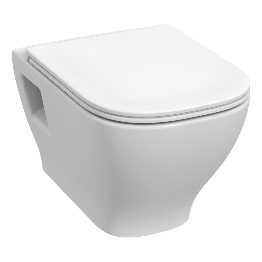 WC sospeso DEEP + sedile WC SoftClose DEEP + pulsante di scarico DUAL + modulo da incasso + guarnizione isolante