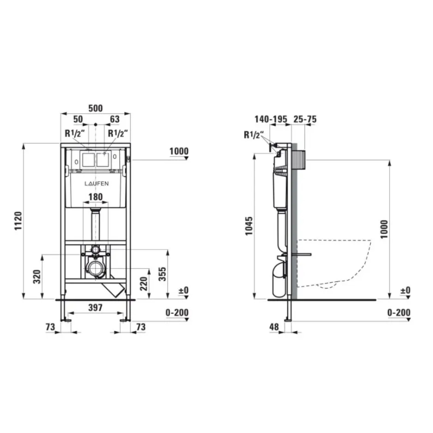 WC sospeso PRO + sedile WC SoftClose PRO + pulsante di scarico DUAL LIS + modulo da incasso + guarnizione isolante