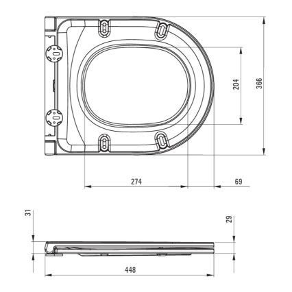 WC sospeso ROUND + sedile WC SoftClose ROUND + pulsante di scarico SIGMA + modulo da incasso + guarnizione isolante