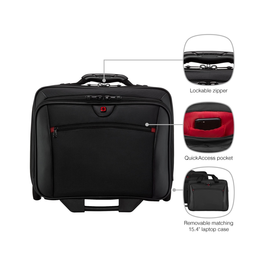 Wenger - Valigia da viaggio su ruote 23 l 17" + borsa per laptop 15,4" Potomac nero