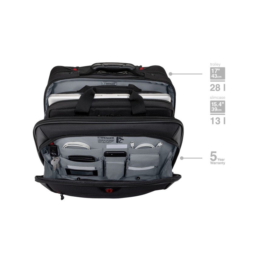 Wenger - Valigia da viaggio su ruote 23 l 17" + borsa per laptop 15,4" Potomac nero