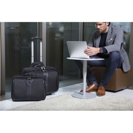 Wenger - Valigia da viaggio con ruote 25 l 17 + borsa per notebook 15,6 Patriot nera