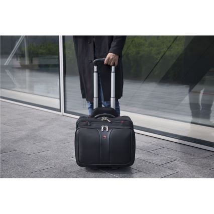 Wenger - Valigia da viaggio con ruote 25 l 17 + borsa per notebook 15,6 Patriot nera