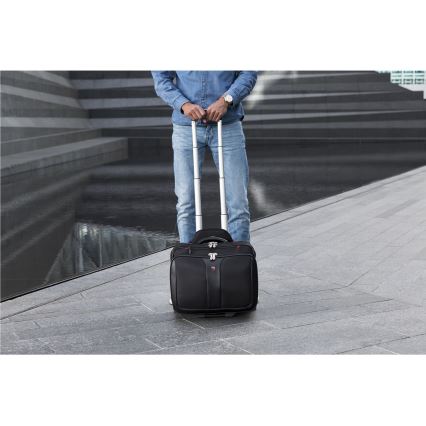Wenger - Valigia da viaggio con ruote 25 l 17 + borsa per notebook 15,6 Patriot nera