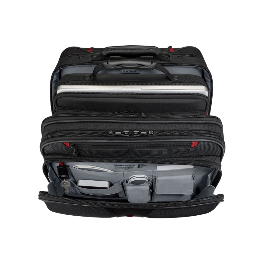 Wenger - Valigia da viaggio con ruote 25 l 17 + borsa per notebook 15,6 Patriot nera