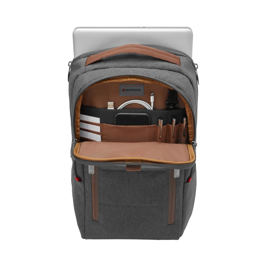 Wenger - Zaino per laptop 15 l 16" con tasca per tablet 12" + crossbody bag Città Upgrade 2in1 grigio