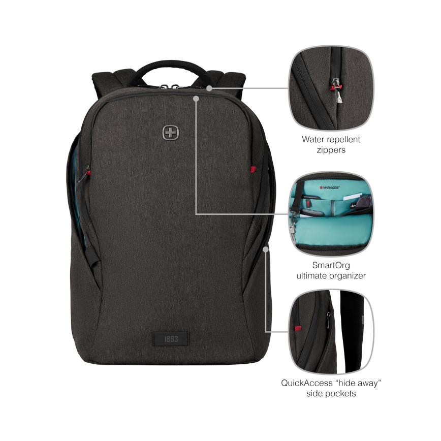 Wenger - Zaino per laptop 21 l 16" con tasca per tablet 10" MX Lampada nero