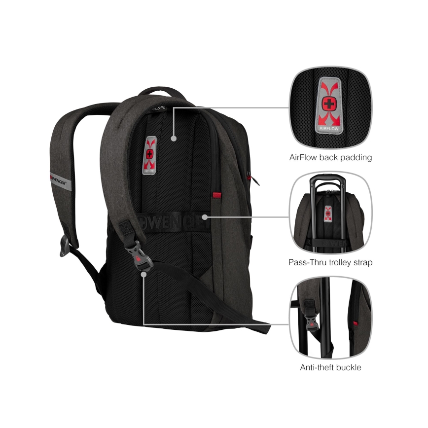 Wenger - Zaino per laptop 21 l 16" con tasca per tablet 10" MX Lampada nero