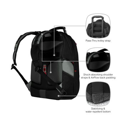 Wenger - Zaino per laptop 25 l 17" con tasca per tablet 12" Pegasus nero/grigio