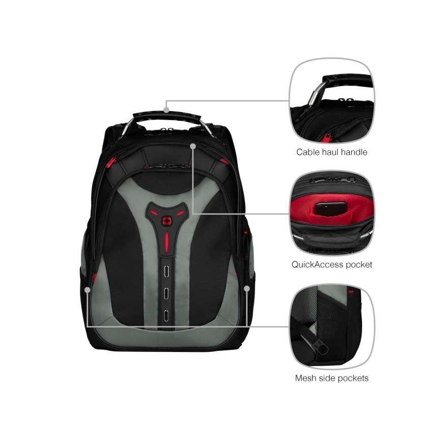 Wenger - Zaino per laptop 25 l 17" con tasca per tablet 12" Pegasus nero/grigio
