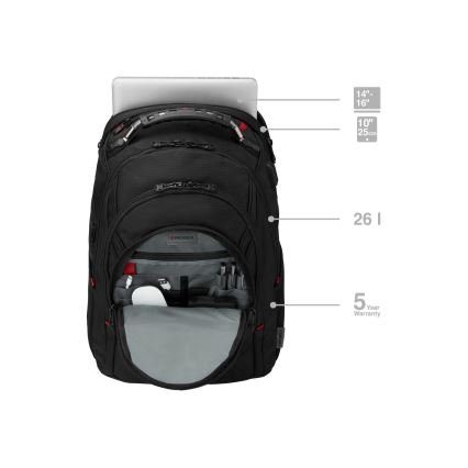 Wenger - Zaino per laptop 26 l 17 con tasca per tablet 10 Ibex Ballistic Deluxe