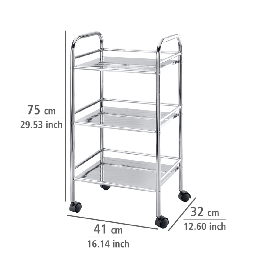 WENKO 12285100 - Carrello EXCLUSIVE 41x75 cm cromato lucido
