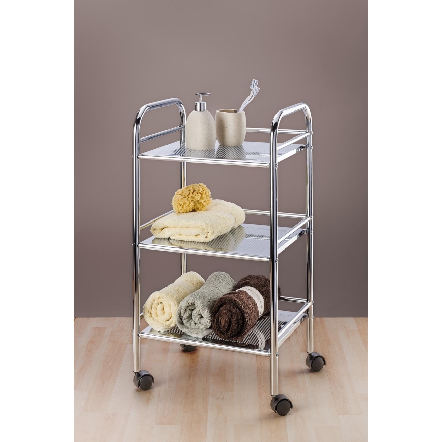 WENKO 12285100 - Carrello EXCLUSIVE 41x75 cm cromato lucido