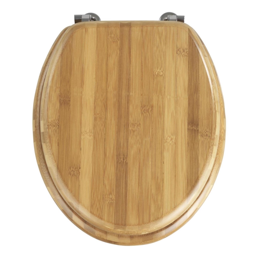 WENKO 144726100 - Sedile per WC BAMBOO 34x41 cm marrone/argento
