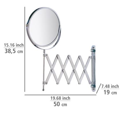 WENKO 15165100 - Specchio cosmetico EXCLUSIVE 19x38,5 cm in cromo lucido