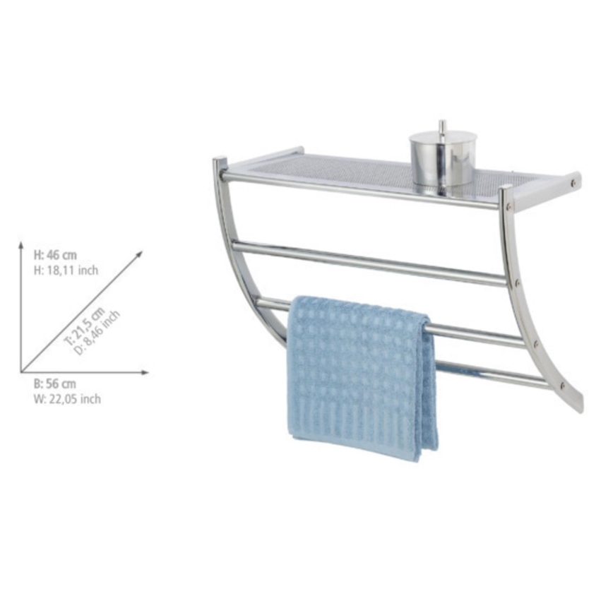 WENKO 15578100 - Porta asciugamani PESCARA 56 x 46 cm, cromo lucido