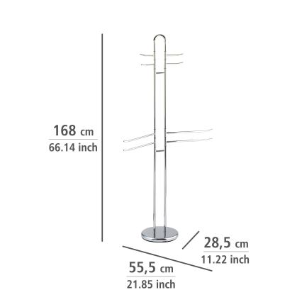 WENKO 15581100 - Porta asciugamani da terra PALERMO 55,5x168 cm cromo lucido
