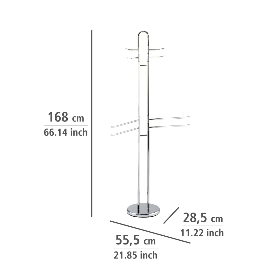 WENKO 15581100 - Porta asciugamani da terra PALERMO 55,5x168 cm cromo lucido