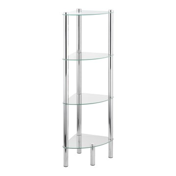 WENKO 15852100 - Scaffale YAGO 30x104 cm acciaio inox/argento/trasparente