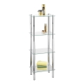 WENKO 15853100 - Scaffale YAGO 40x104 cm acciaio inox/argento/trasparente