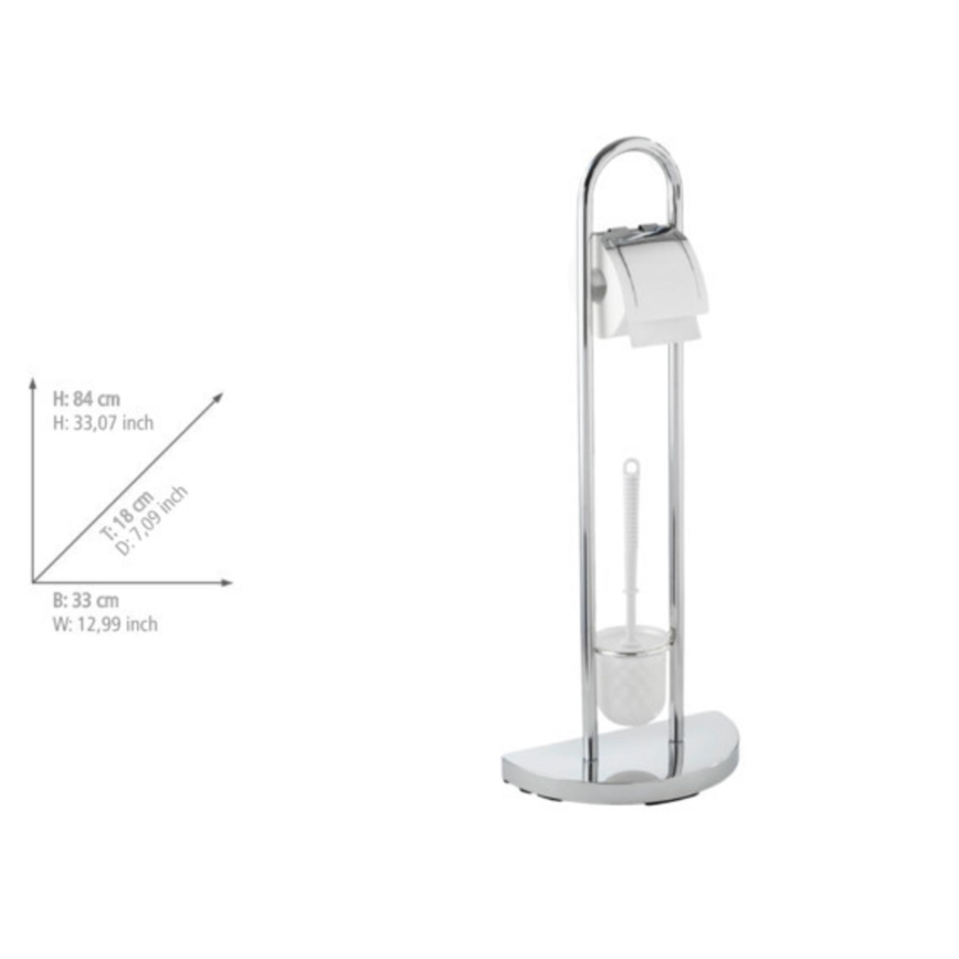 WENKO 16608100 - Scopino WC COSENZA 33x84 cm cromo lucido/satinato