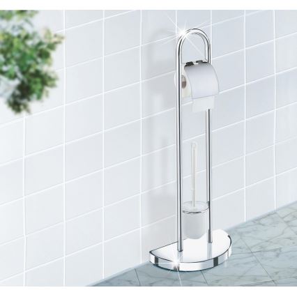 WENKO 16608100 - Scopino WC COSENZA 33x84 cm cromo lucido/satinato