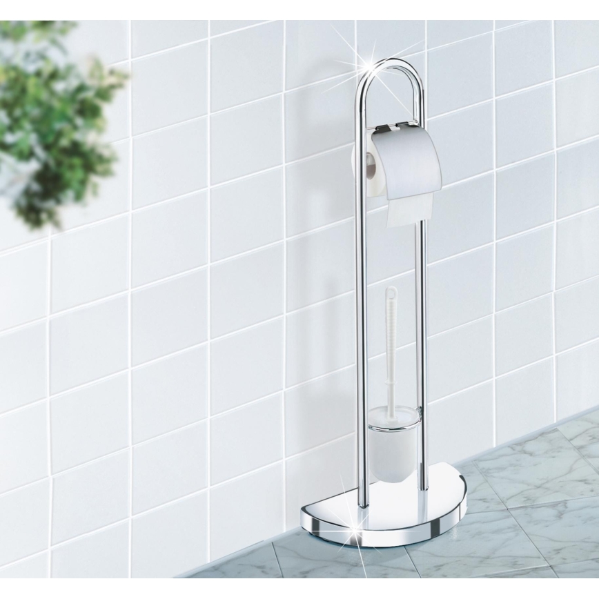 WENKO 16608100 - Scopino WC COSENZA 33x84 cm cromo lucido/satinato