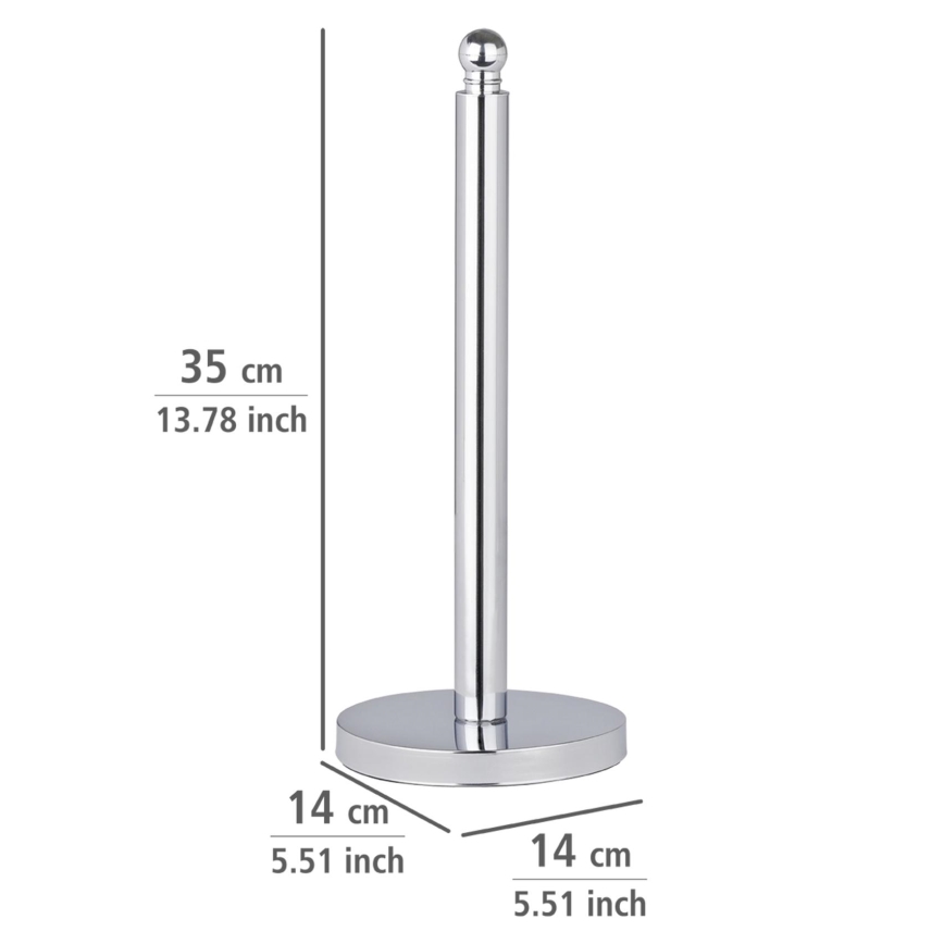 WENKO 16878100 - Portarotolo per carta igienica VITERBO 14x35 cm argento