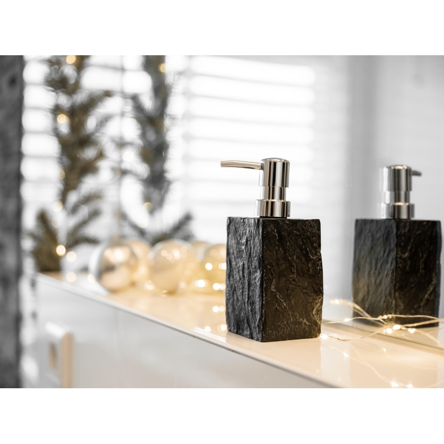 WENKO 17921100 - Dispenser per sapone SLATE ROCK 250 ml antracite
