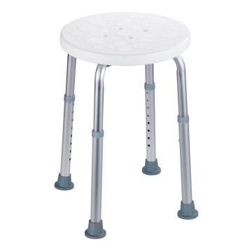 WENKO 1792921100-Sgabello SECURA 45,5x45,5 cm bianco/argento/grigio
