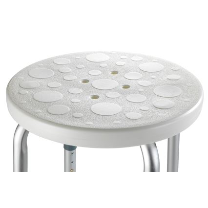 WENKO 1792921100-Sgabello SECURA 45,5x45,5 cm bianco/argento/grigio