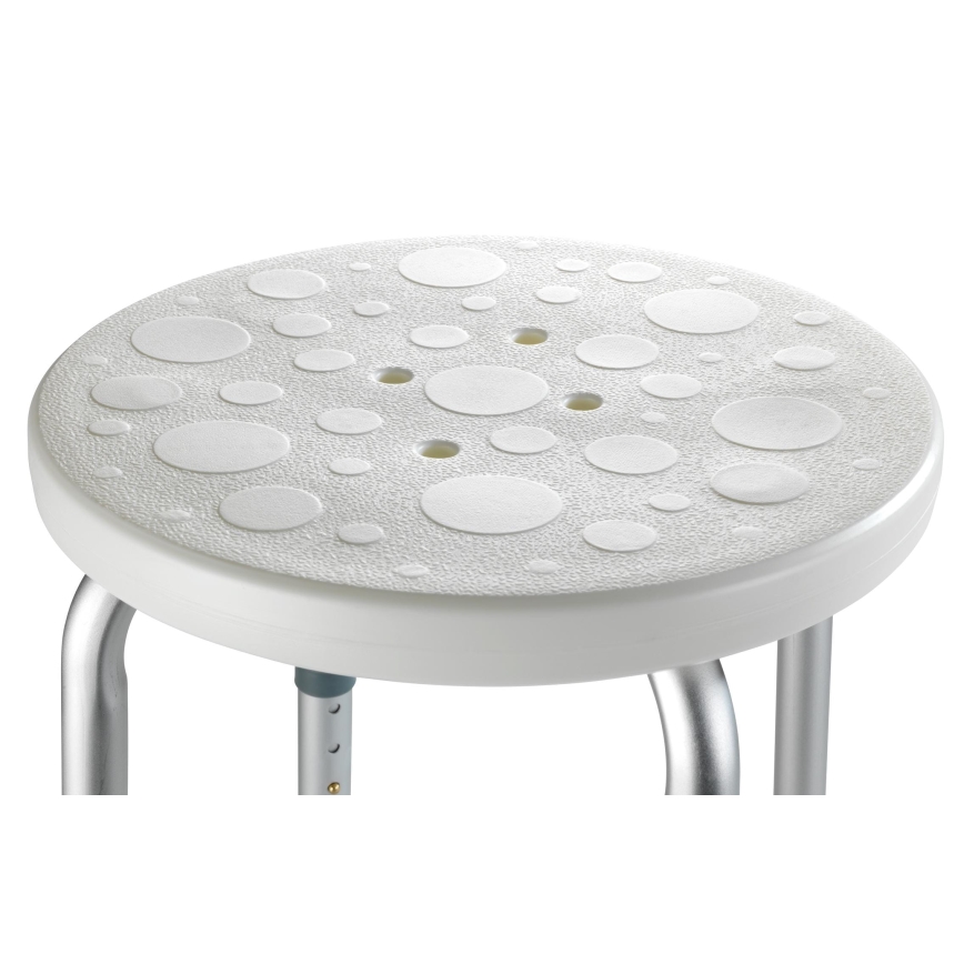 WENKO 1792921100-Sgabello SECURA 45,5x45,5 cm bianco/argento/grigio
